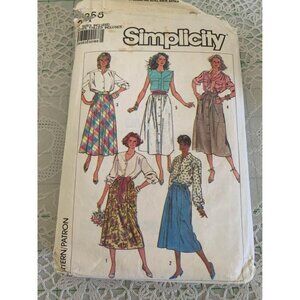 Simplicity 7858 1986 Skirt Pattern Sizes 6 8 10 12 14 16 18 22 24 Easy Sew Retro